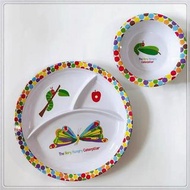 大特賣現貨 1套2件不散賣‼️飢餓的毛毛蟲 the very hungry  caterpillar 嬰幼兒兒童分隔食物餐盤+飯碗 餐具套裝 baby blw/最後2套‼️