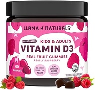 Llama Naturals Organic Vitamin D3 Gummies (Adults + Kids); Real Fruit, No Added Sugar or Sweeteners;