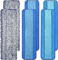 6 Pack Reusable Microfiber Pad for Bona Mop, 6 Pack Value - Use with Bona Mops, Includes 2 Pack Dust