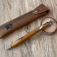 Jwood基的木藝 生漆塗裝原木鋼珠筆(+攜帶式真皮套) 木料:肖楠