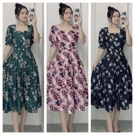 DRESS FLORAL MIDI PLUS  SIZE FIT 65kg-100KG