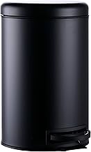 Relaxdays 12 Litre Removable Plastic Inner Bucket Foot Pedal Kitchen Bathroom Pedal Bin Steel Black