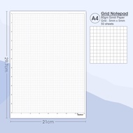 A4 21X30cm Grid 5mm x 5mm 50sheets notepad white paper study planner record notepads grid notebook