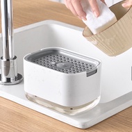 300ml Soap Dispenser with Sponge Manual Press Dish Soap Box Soap Pump Kitchen Bathroom Cleaning Tool