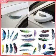 HALFA| 1Set Creative Colorful Feather Car Body Sticker Mirror Decorative Decal Decor