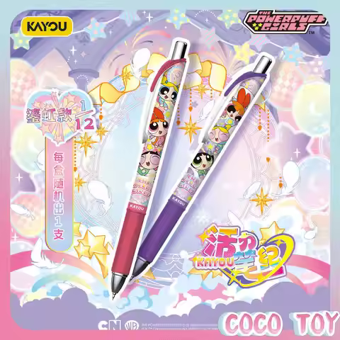 KAYOU Powerpuff Girls Vitality Pen Anniversary Genki Edition Blind Box Retractable Black Gel Pen Ele