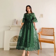 dress sultan brokat perempuan mewah elegan baju gaun pesta original or - ijobotol