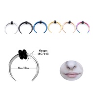 Alisouy 1 Piece Steel Septum Clickers Nose Hoops Nose Rings Septum Nose Rings Hoop Ear Taper Cuvved 