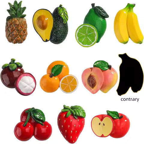 2D Falt 10 Cute Fruit Tile Set - Magnetic Decoration Dishwasher/refrigerator/whiteboard Universal, C