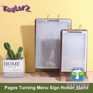 ATAYLOR Menu Card Holder, Label Holder Loose leaf Ads Display Stand, Multipurpose Acrylic Multi page