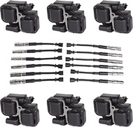 ENA Set of 6 Ignition Coil with Wire Set Compatible with Mercedes-Benz C240 C320 E320 SLK320 Replace