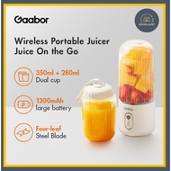 Gaabor Juicer Cordless Juice Portable Mini Fruit Juicer (350ml+280ml) FP03T-WH01A