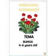 4 to 6 years old: PDF Buku Aktiviti TEMA Bunga/Flowers (Pra sekolah, KEMAS, PASTI, Tadika, Kindergar