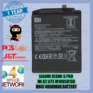 Xmi Mi A2 Lite RDmi 6 Pro BN47 Battery 4000 mAh BETERI BATERY 4000mah