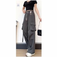 TwoStar Four Pockets Cargo Pants Thick Fabric Durable Comfortable To Wear Not Hot Elastic Waistband 
