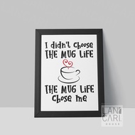 LANCI Painting Quote The Mug Life Coffee Minimalist Cafe Decoration Frame Wall Decoration Room Displ