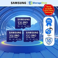 Thẻ nhớ MicroSD Samsung Pro Plus U3 tốc độ tối đa 160MB/s dung lượng 128GB/ 256GB/ 512GB chính hãng