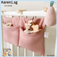 KA Storage Bag, Infant Products 2 Pockets Crib Hanging Bag, High Quality Convenient Diaper Storage Multifunction Cot Bed Organizer