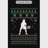 Composition Notebook: Tennis Player Christmas Team Sport with Santa Hat Journal/Notebook Blank Lined Ruled 6x9 100 Pages