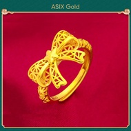 ASIX GOLD แหวนผู้หญิงทอง 24K แหวนโบว์แฟชั่นเกาหลี ไม่ดำ ไม่ลอก