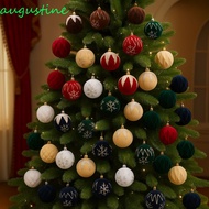 AUGUSTINE 4pcs Velvet Christmas Ball Pendant, 8cm Glitter Christmas Tree Hanging Balls, Photographic