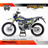 Sticker KLX BF dtracker decal warna dominan biru putih