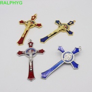 RALPHYG Saint Crucifix Pendant, Catholic Religious Charm Catholic Jesus Cross, Prayer Alloy Medal Vi