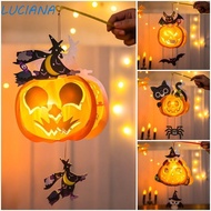 LUCIANA Halloween Pumpkin Lantern, With Handle Handmade Halloween Lantern DIY, Festival Supplies Lum