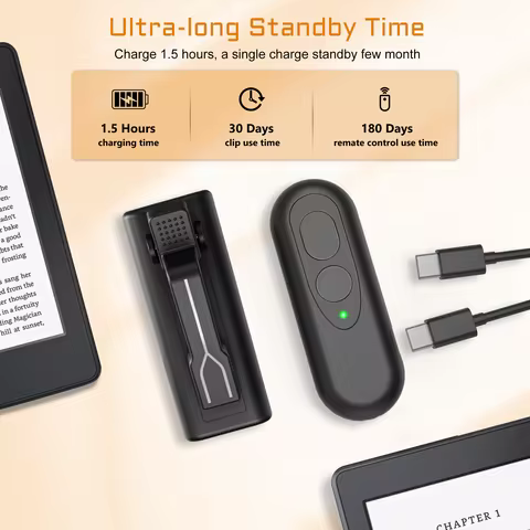 Page Turner Remote Phone Camera Video Record RF Remote Control for Kindle Kobo Android Tablet Readin