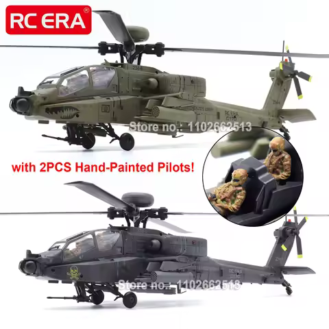 RC ERA C170 AH-64 Apache 6CH Brushless Auto Stabilized RC Helicopter with 2 Camouflage Pilot Figures