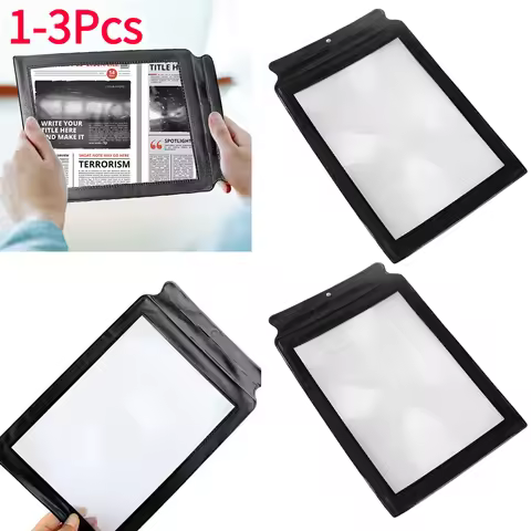 1-3Pcs A4 Full Page Large Sheet Ultra-thin Magnifier Magnifying Glass Reading Aid Lens Fresnel Sheet