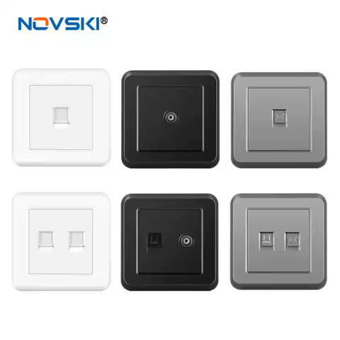 Cat6 rj45 wall socket network with TV wall data double socket telephone plastic panel rj45 network s