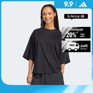 adidas ไลฟ์สไตล์ เสื้อยืดทรงหลวม Soft Lux ผู้หญิง สีดำ JM3800
