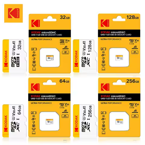 Kodak Micro sd Card Ultra-Fast Class 10 U3 V30 Mircosd Card Memory TF Card 32GB/64GB/128GB/256GB