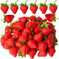 5/10PCS Artificial Strawberry Fake Strawberry Decorative Plastic Simulate Fake Strawberry Fruit Phot