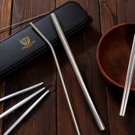 304不鏽鋼餐具及飲管便攜套裝連盒(銀色)