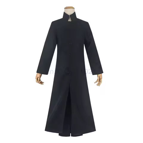 The Matrix Cosplay Customised Black Cosplay Costume Neo Trench Coat Coat Medieval Womens Mens Girls 
