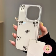 Ins Style Black Bow Phone Case For OnePlus 13 12 11R 10R 10T Ace 5 3 2 Pro 2V Racing Casing Cute Cre