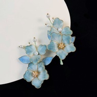 Handmade Velvet Azure Matte Flower New Chinese Low Saturated Colors High-End Temperament 2026 Hair C