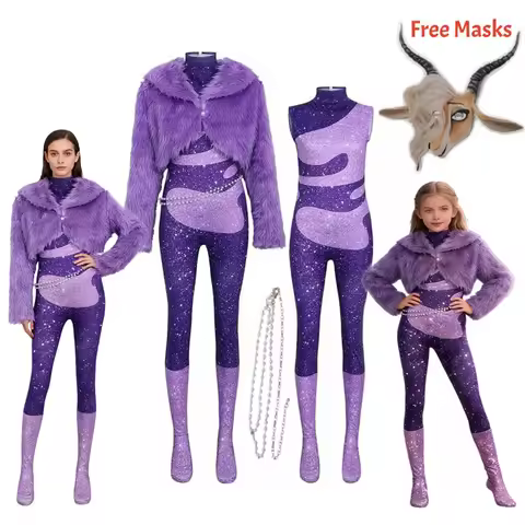 Gazelle Costume Anime Cosplay Singer Gazelle Fleece Coat Jumpsuit Adults Womens Jacket Halloween Out