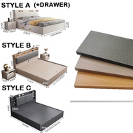 【Free Installation】HDB Storage Solid Wooden Bed Frame Tatami Storage Bed Single/Queen/King Bed