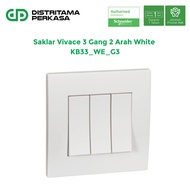 Schneider Vivace Hotel Light Switch 3 Gang 2 Way White - KB33_WE_G3