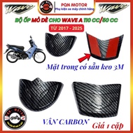 Bộ Ốp Mỏ Dè Trước + Dè Sau Inox Xi Titan Cho Wave A 110 cc 50cc Từ 2017-2025 –Gắn Chuẩn