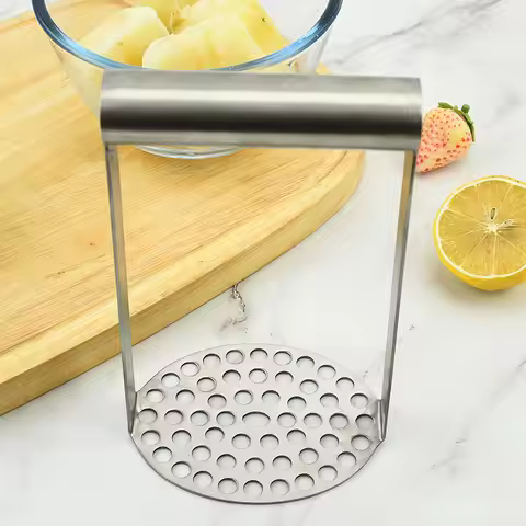 Stainless Steel Potato Masher Sweet Potato Masher Potatoes Pusher Pressed Masher Heavy Duty Kitchen 
