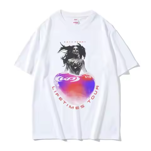 Katy Perry 143 Lifetimes Tour 2025 T Shirts Men Women Retro High Quality Fashion T-shirt 100% Cotton