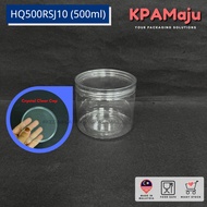 [60pcs]【Bundle Pack】Balang Plastik HQ500RSJ10 (500ml) Crystal Clear Cap -Balang Kuih Raya, Cookies