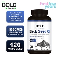 Bold Vitamins Black Seed Oil Supplement (120 Caps) Black Cumin Seed Oil 1000mg Softgel Capsules EXP 