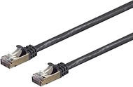 Monoprice Cat7 25ft Black Patch Cable Double Shielded (S/FTP) 26AWG 10G Pure Bare Copper Snagless RJ