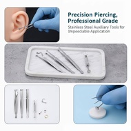 greatshore  Stainless Steel Piercing Forceps Clamp Tool Lip Nail Earring Puncture Clip Open Close Ea