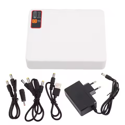UPS Battery Backup Small UPS 12000mAh 18W 5V 9V 12V 5V Type C and USB Ports Backup Power Supply for